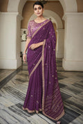 Marun colour saree