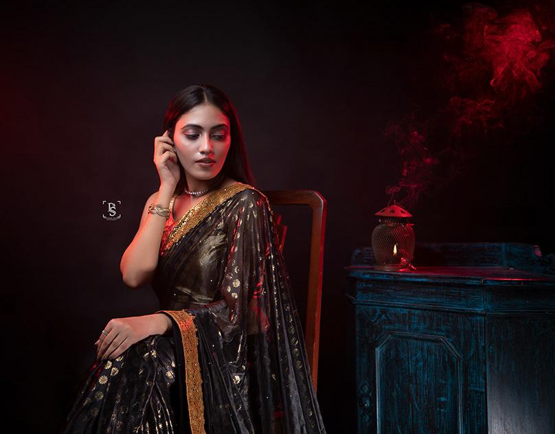 Black & Gold Sambalpuri Silk Saree